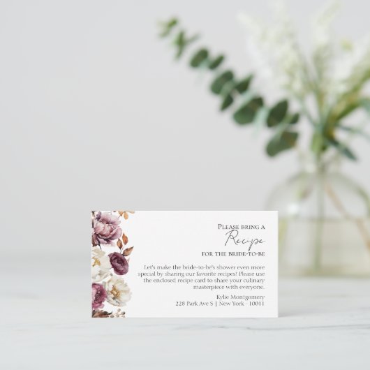 Receptieaanvraag | Bourgondische Herfst Vrijgezell Informatiekaartje (Staand voorkant)