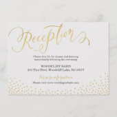Receptiekaart met bewerkbare gouden glitterschrift informatiekaartje (Voorkant)