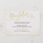Receptiekaart met bewerkbare gouden glitterschrift informatiekaartje (Voorkant / Achterkant)