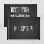 RECEPTIEKAART MET KRIJTBOARD EN RETRO TYPOGRAFIE INFORMATIEKAARTJE (Voorkant / Achterkant)