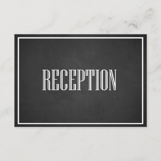 RECEPTIEKAART MET KRIJTBOARD EN RETRO TYPOGRAFIE INFORMATIEKAARTJE (Voorkant)