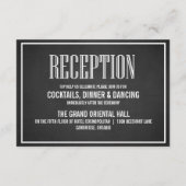 RECEPTIEKAART MET KRIJTBOARD EN RETRO TYPOGRAFIE INFORMATIEKAARTJE (Achterkant)