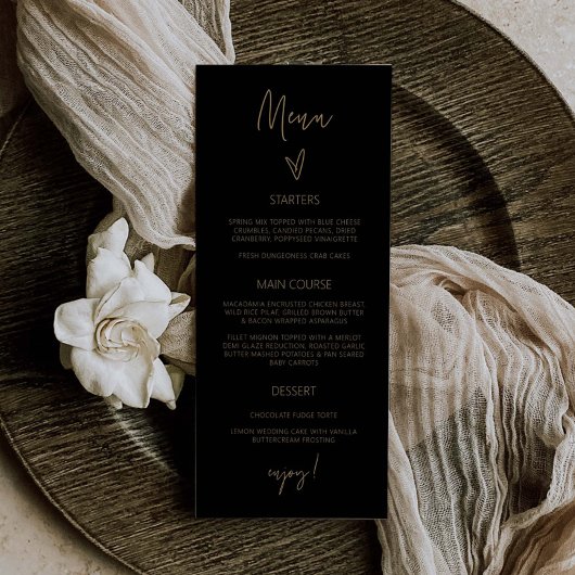 Receptiemenu Wedding Classic Tall Meal Card G400 Menu