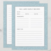 Receptiepagina voor familienaam |  Blauwe Bloem (Voorkant / Achterkant)