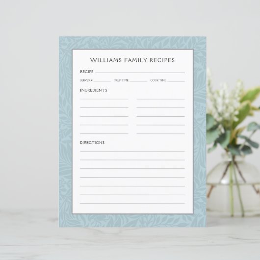 Receptiepagina voor familienaam |  Blauwe Bloem (Staand voorkant)