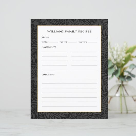 Receptiepagina voor familienaam |  zwarte bloem (Staand voorkant)