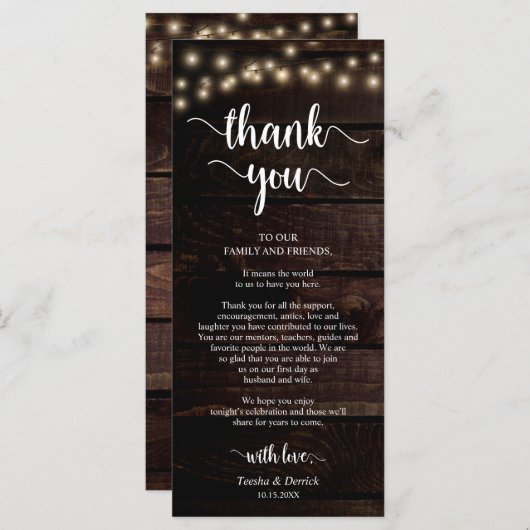 Receptieplaats instelling Dank u, Kraft Kaarten (Voorkant / Achterkant)