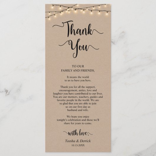 Receptieplaats instelling Dank u, Kraft Kaarten (Voorkant)