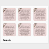 Reception Ceremony - Pink Roses & Doves Vierkante Sticker (Vel)