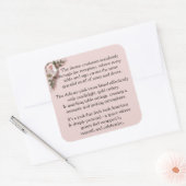 Reception Ceremony - Pink Roses & Doves Vierkante Sticker (Envelop)