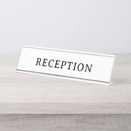RECEPTION | Professional Modern Bureau Naambordje (Voorkant)