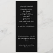 Reception Program -Black White Infinity Scroll, Menu (Achterkant)