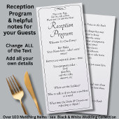 Reception Program -Black White Infinity Scroll, Menu
