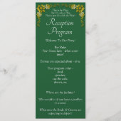 Reception Program - Emerald Green & Gold Wedding  Menu (Voorkant)