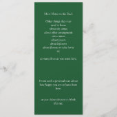 Reception Program - Emerald Green & Gold Wedding  Menu (Achterkant)