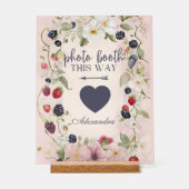 Reception This Way Floral Berry Design Acryl Bord (Voorkant)