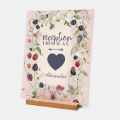 Reception This Way Floral Berry Design Acryl Bord (Hoek)
