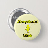 Receptionist Chick Ronde Button 5,7 Cm (Voorkant /achterkant)