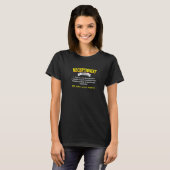 Receptionist Definitie Front Desk Officer Humor T-shirt (Voorkant volledig)