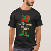 Receptionist Elf Kerstkerstwedstrijd Christm T-shirt (Voorkant)