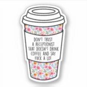 Receptionist, grappig cadeau voor receptionist sticker (Voorkant)