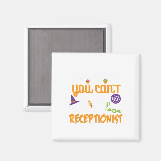 Receptionist Halloween kostuumfeest kan me niet wa Magneet (Voorkant / Achterkant)