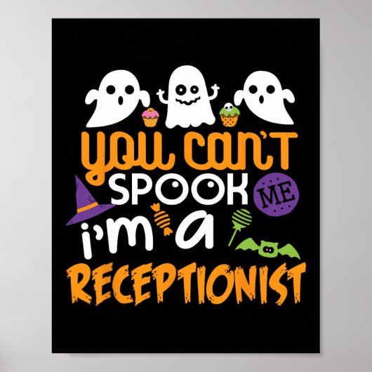 Receptionist Halloween kostuumfeest kan me niet wa Poster (Voorkant)