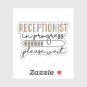 Receptionist in uitvoering, toekomstige receptioni sticker (Vel)