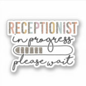 Receptionist in uitvoering, toekomstige receptioni sticker (Voorkant)