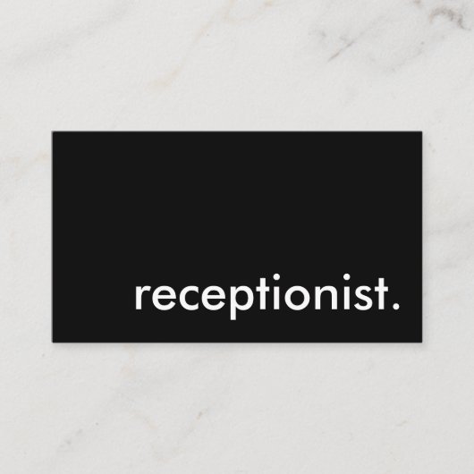 receptionist. informatiekaartje (Voorkant)