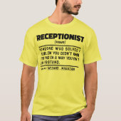 Receptionist Noun Cool Receptie Medewerker T-shirt (Voorkant)
