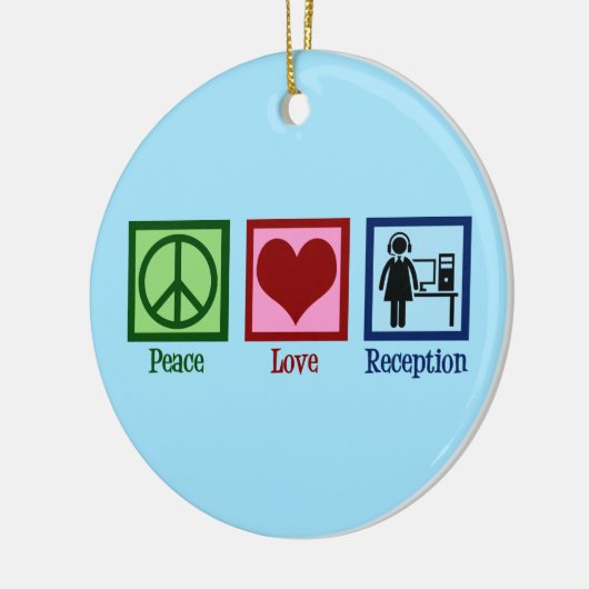 Receptionist Peace Love Reception Keramisch Ornament (Links)