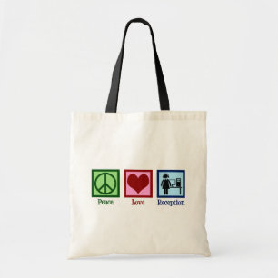 Receptionist Peace Love Reception Tote Bag