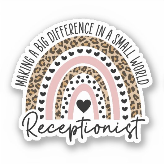 Receptionist Rainbow, cadeau voor receptionist Sticker (Voorkant)