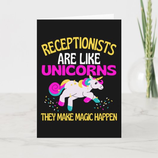 Receptionist Unicorn, Magical Unicorn Reception Kaart (Voorkant)