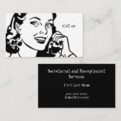 Receptionist van Retro en secretaris-Visitekaartje Informatiekaartje (Voorkant / Achterkant)