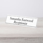 Receptionist White Bureau Naambordje (Voorkant)