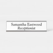 Receptionist White Bureau Naambordje (Voorkant)