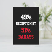Receptioniste Badass Kaart (Staand voorkant)