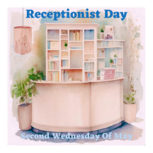 Receptioniste dag mei AI Art Poster