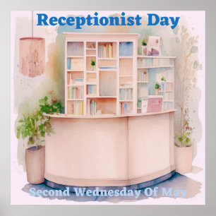 Receptioniste dag mei AI Art Poster