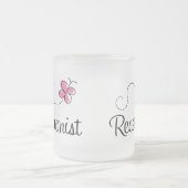 Receptioniste tervlinder voor verkoute roze vlinde matglas koffiemok (Center)