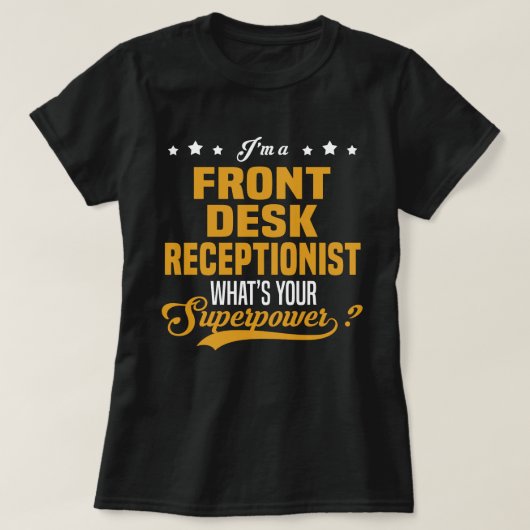 Receptioniste voorbureau t-shirt (Design voorkant)