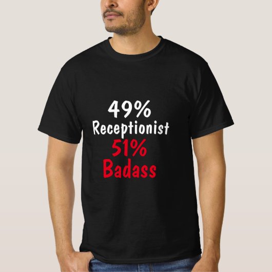 Receptionistische badpas t-shirt (Voorkant)