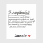 Receptionistische definitie, geschenk voor recepti sticker (Vel)