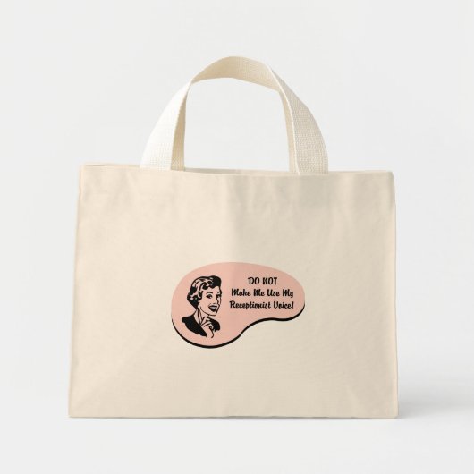 Receptionistische stem mini tote bag (Voorkant)
