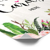 Receptkaart Bord Succulente Cactus Bruiloft Decora Poster (Hoek)