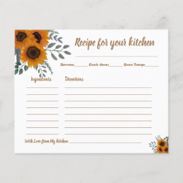 Receptkaart Bruidsmeisjesshower Zonnebloemen Groen Flyer