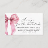 Receptkaart invoegen met roze strik Zij gaat trouw Informatiekaartje (Voorkant)