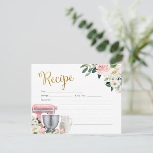 receptkaart keuken bruidsfeest kaart (Staand voorkant)